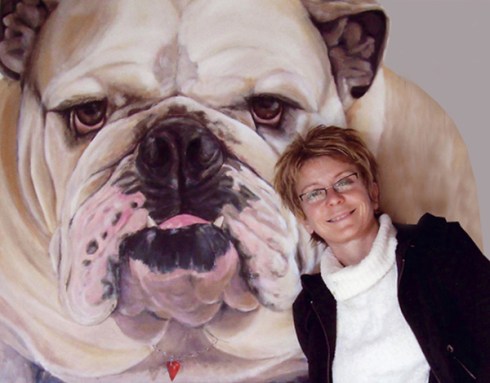 ArtistWithBulldogPainting